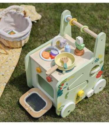 CLASSIC WORLD puidust köök 2-ühes tõukur eemaldatavate ratastega