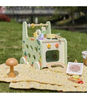 CLASSIC WORLD puidust köök 2-ühes tõukur eemaldatavate ratastega