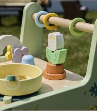 CLASSIC WORLD puidust köök 2-ühes tõukur eemaldatavate ratastega