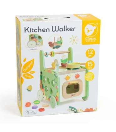 CLASSIC WORLD puidust köök 2-ühes tõukur eemaldatavate ratastega