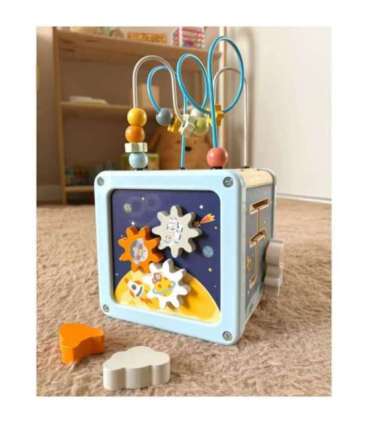 TOOKY TOY puidust tegevuskuup — kosmose sorteerija ja labürint