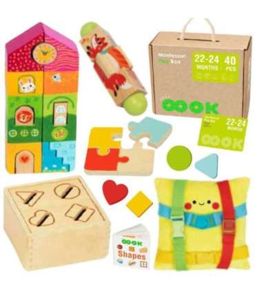TOOKY TOY коробка XXL Montessori образовательная 7 в 1 сенсорная, 22-24 месяца