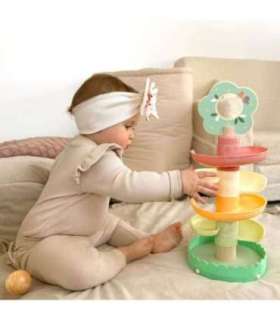 WOOPIE GREEN деревянный трек для шариков, сенсорный и образовательный, 6 деталей