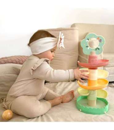 WOOPIE GREEN деревянный трек для шариков, сенсорный и образовательный, 6 деталей