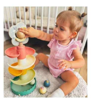 WOOPIE GREEN деревянный трек для шариков, сенсорный и образовательный, 6 деталей