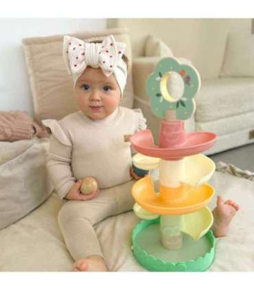 WOOPIE GREEN деревянный трек для шариков, сенсорный и образовательный, 6 деталей