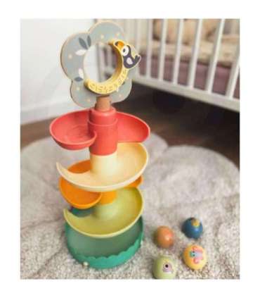 WOOPIE GREEN деревянный трек для шариков, сенсорный и образовательный, 6 деталей