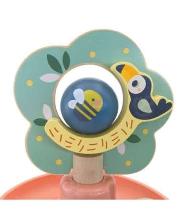 WOOPIE GREEN деревянный трек для шариков, сенсорный и образовательный, 6 деталей