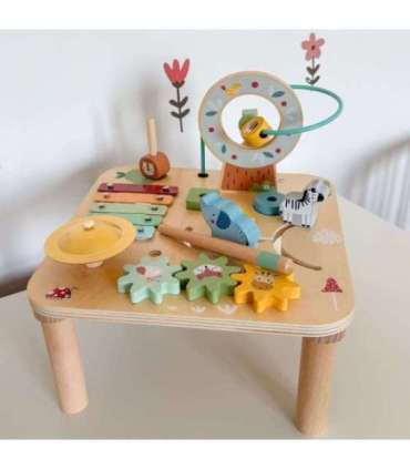 WOOPIE GREEN puidust hariv muusikaline sensoorne labürindilaud 5-ühes