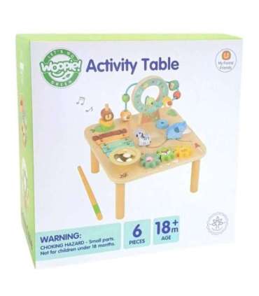 WOOPIE GREEN puidust hariv muusikaline sensoorne labürindilaud 5-ühes