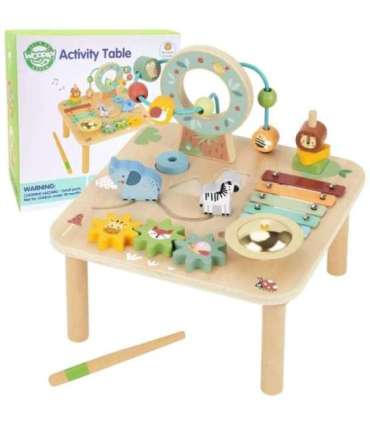 WOOPIE GREEN puidust hariv muusikaline sensoorne labürindilaud 5-ühes