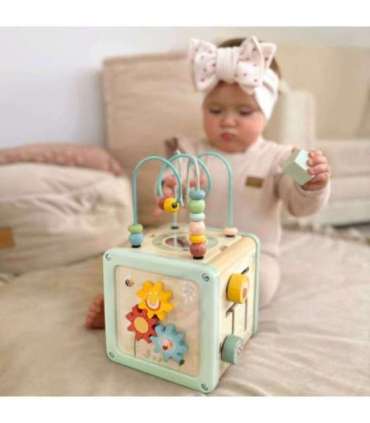 WOOPIE GREEN Деревянный развивающий кубик, многофункциональный образовательный сортировщик