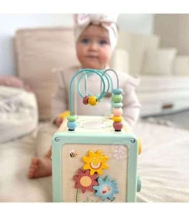 WOOPIE GREEN Деревянный развивающий кубик, многофункциональный образовательный сортировщик