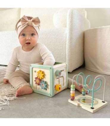 WOOPIE GREEN Деревянный развивающий кубик, многофункциональный образовательный сортировщик