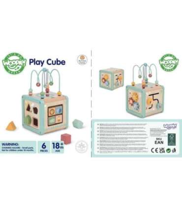 WOOPIE GREEN Деревянный развивающий кубик, многофункциональный образовательный сортировщик