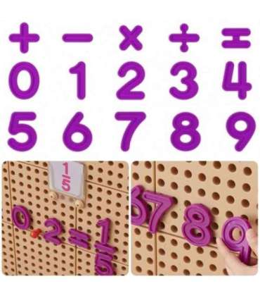 MASTERKIDZ Zestaw Cyferek i Znaków do Nauki Liczenia i Matematyki do Paneli Ściennych STEM 82 el.