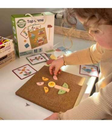 WOOPIE GREEN деревянная игрушка-забивалка с молотком, пазл — 20 узоров, 82 шт.