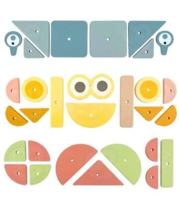 WOOPIE GREEN деревянная игрушка-забивалка с молотком, пазл — 20 узоров, 82 шт.