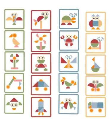 WOOPIE GREEN деревянная игрушка-забивалка с молотком, пазл — 20 узоров, 82 шт.