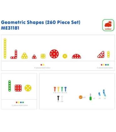 MASTERKIDZ geomeetriliste kujude klotsikomplekt seinapaneelide jaoks — STEM, 260 tükki.