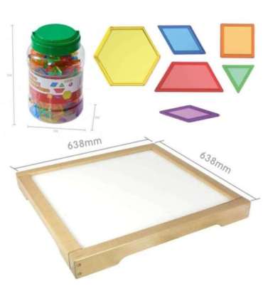 MASTERKIDZ LED-sensoorne kastipaneel + Montessori mosaiikklotsid, 140 osa.