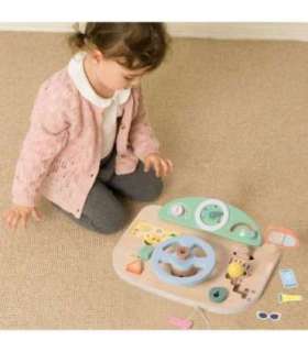 CLASSIC WORLD Puidust multifunktsionaalne manipuleerimistahvel rooliga motoorsete oskuste arendamiseks