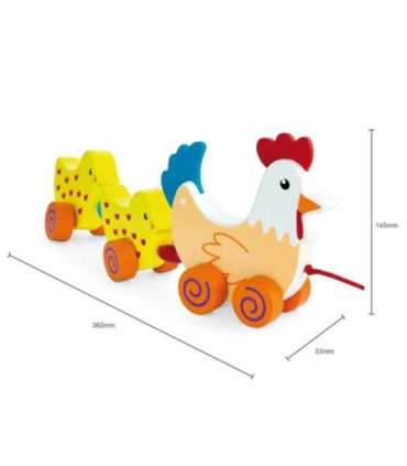 VIGA tõmmatav komplekt: kana koos tibudega, 36 cm