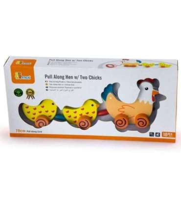 VIGA tõmmatav komplekt: kana koos tibudega, 36 cm