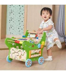 VIGA деревянная развивающая каталка-ходунок маленький крокодильчик 12 в 1