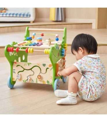 VIGA puidust hariv tõukemänguasi väike krokodill 12-ühes