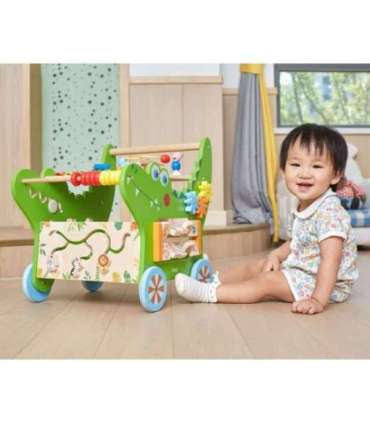 VIGA puidust hariv tõukemänguasi väike krokodill 12-ühes