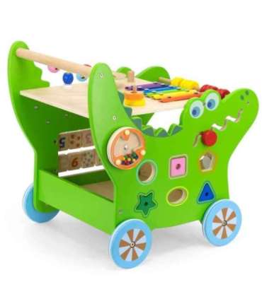 VIGA puidust hariv tõukemänguasi väike krokodill 12-ühes