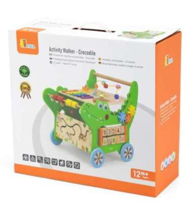 VIGA puidust hariv tõukemänguasi väike krokodill 12-ühes