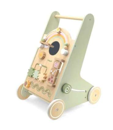 VIGA PolarB puidust lükatav käimisabi, roheline, hariv