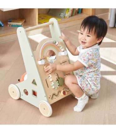 VIGA PolarB puidust lükatav käimisabi, roheline, hariv