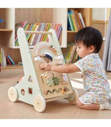 VIGA PolarB puidust lükatav käimisabi, roheline, hariv