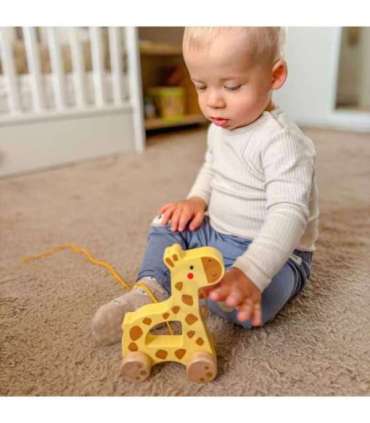 TOOKY TOY puidust tõmmatav kaelkirjak