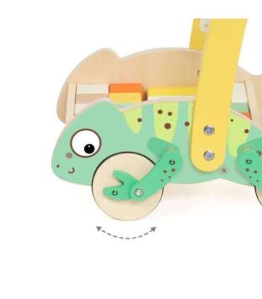 CLASSIC WORLD puidust kameeleoni-tõukemänguasi plokkidega