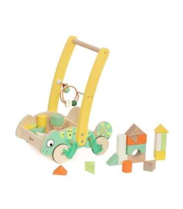 CLASSIC WORLD puidust kameeleoni-tõukemänguasi plokkidega