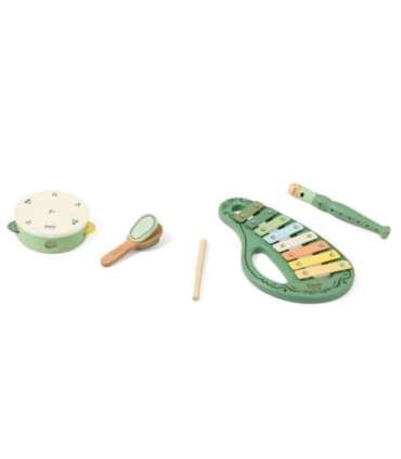 CLASSIC WORLD puidust muusikariistade komplekt: flööt, tamburiin, kastanjetid, ksülofon