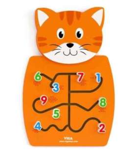 VIGA puidust manipuleerimisplaat numbritega, kassipoeg, FSC-sertifikaat, Montessori