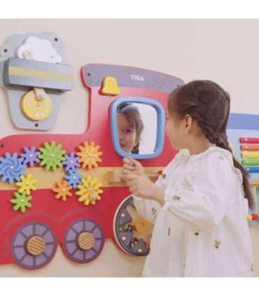 VIGA puidust sensoorne-manipuleeriv õppeplaat - rong