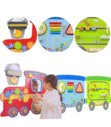 VIGA puidust sensoorne-manipuleeriv õppeplaat - rong