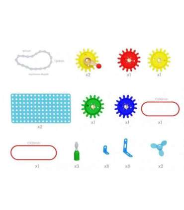 MASTERKIDZ segatarvikute komplekt — hammasrattad seinapaneelide jaoks, STEM, 198 tk.