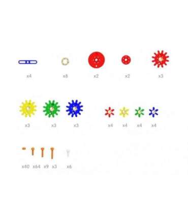 MASTERKIDZ segatarvikute komplekt — hammasrattad seinapaneelide jaoks, STEM, 198 tk.