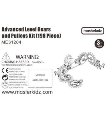 MASTERKIDZ segatarvikute komplekt — hammasrattad seinapaneelide jaoks, STEM, 198 tk.