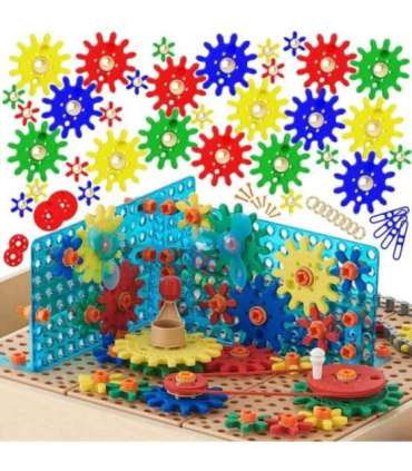 MASTERKIDZ segatarvikute komplekt — hammasrattad seinapaneelide jaoks, STEM, 198 tk.