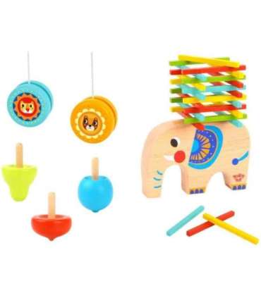 TOOKY TOY osavusmängude komplekt — kepikesed, vurr, jo-jo, elevant, 46 osa