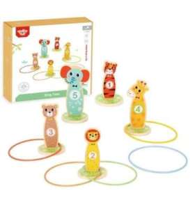 TOOKY TOY puidust osavusmäng — loomadega sihtmärgi viskekomplekt, 15 osa