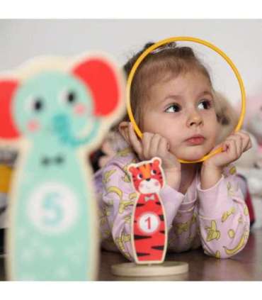 TOOKY TOY puidust osavusmäng — loomadega sihtmärgi viskekomplekt, 15 osa